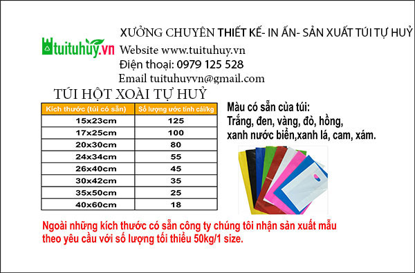 Túi hột xoài nilon tự huỷ